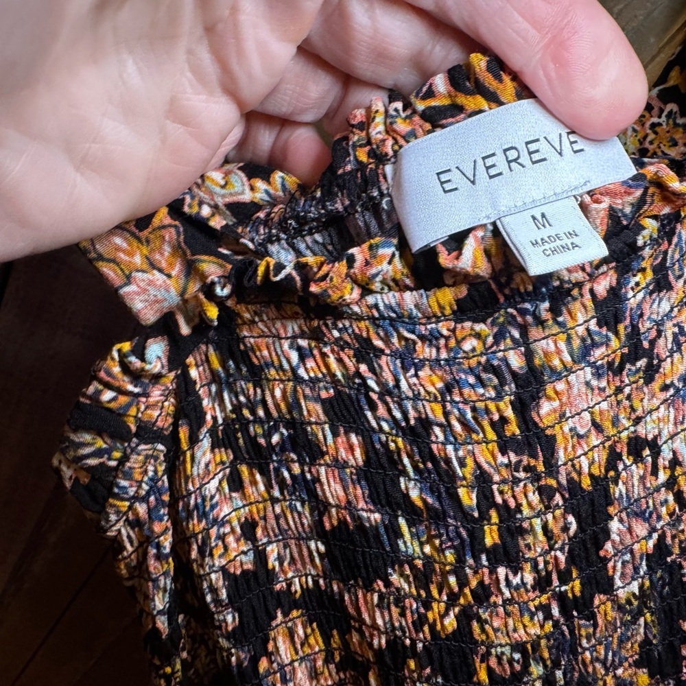 Evereve Black and Cream Floral Print Jumpsuit - Picture 3 of 7